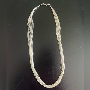 Real Silver Beaded, Multi-Strand Necklace